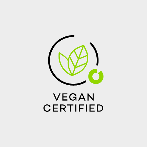 Vegan certified cosmetic manufacturing logo — plant-based skincare and cruelty-free beauty product certification