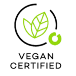 Vegan certified cosmetic manufacturing logo — plant-based skincare and cruelty-free beauty product certification