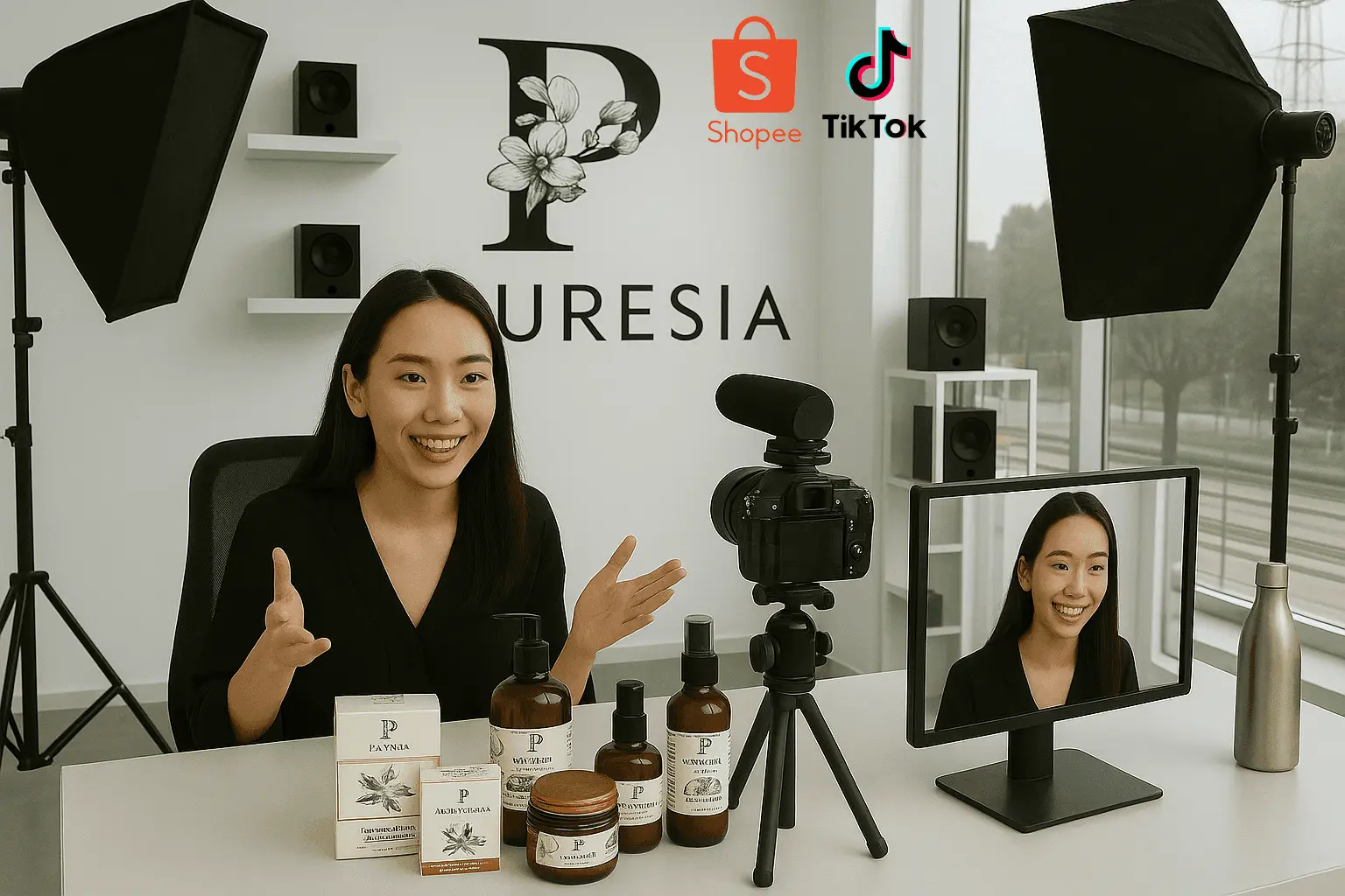 live-streaming-promotion-of-skincare-products-by-puresia-on-shopee-and-tiktok