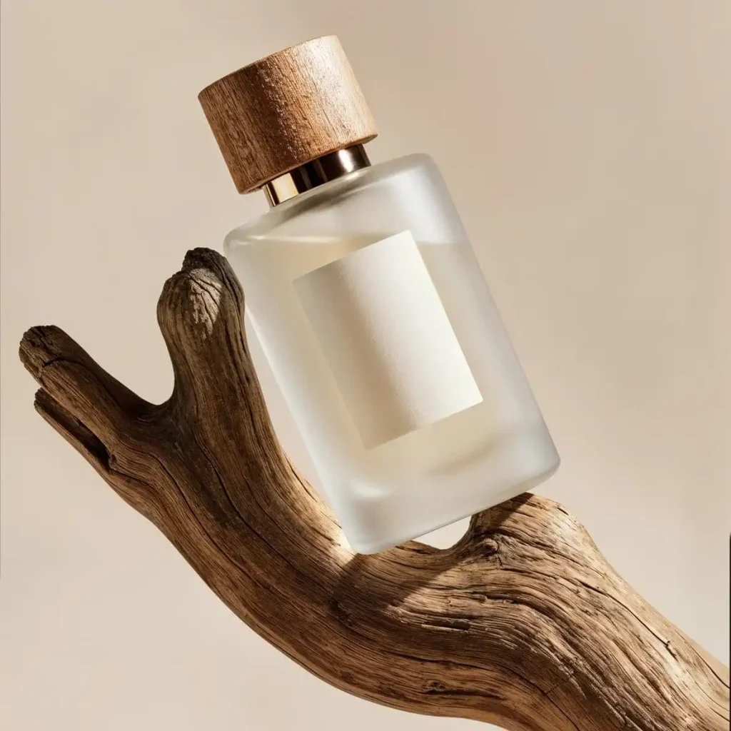 Perfume container luxury wood cedar oem cosmetic